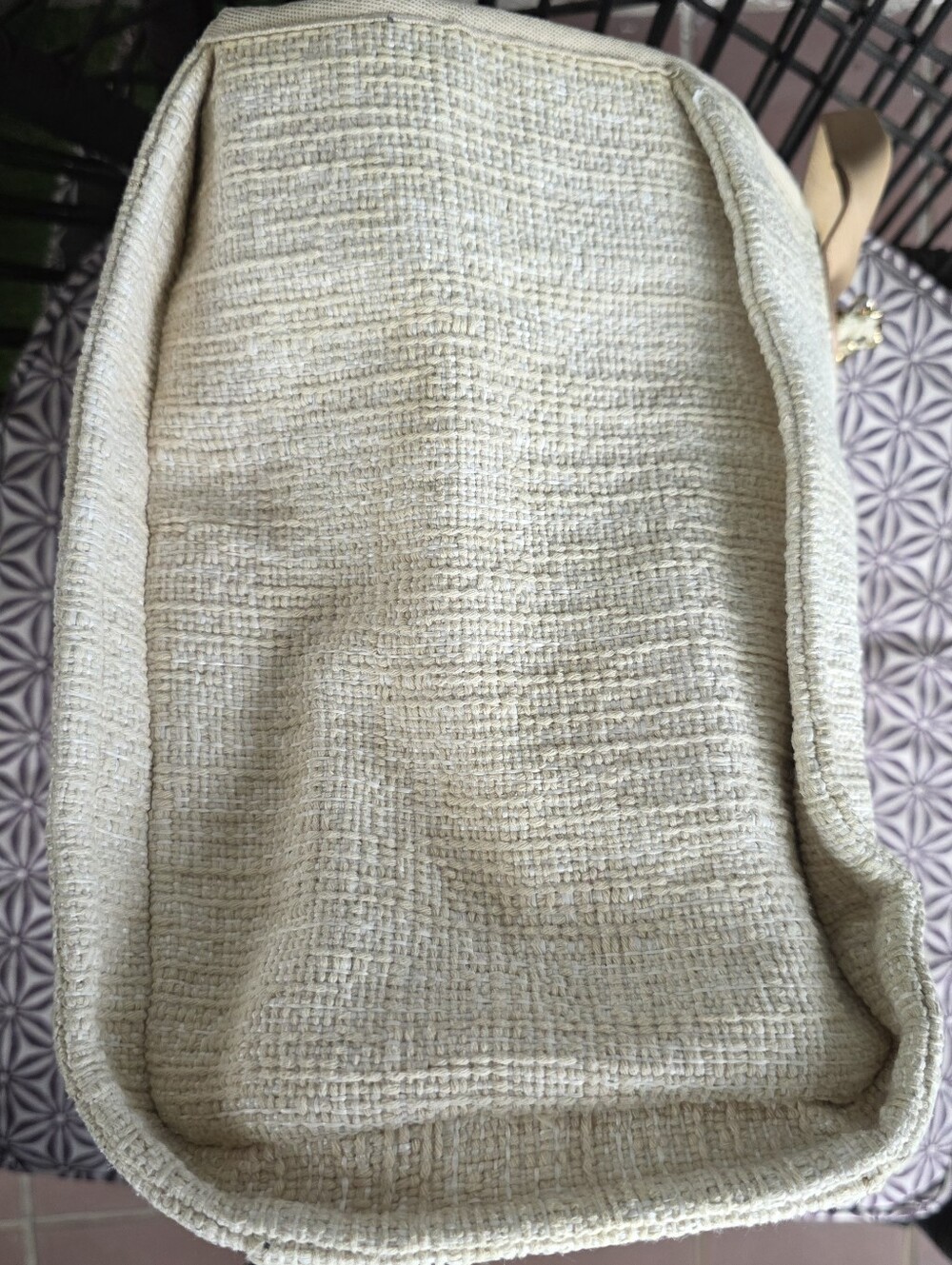 CHANEL Medium Deauville Tote Beige Raffia Glitter Gold Hardware - Picture 8 of 15